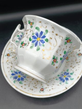 Tazón y plato antiguo porcelana de Pasajes