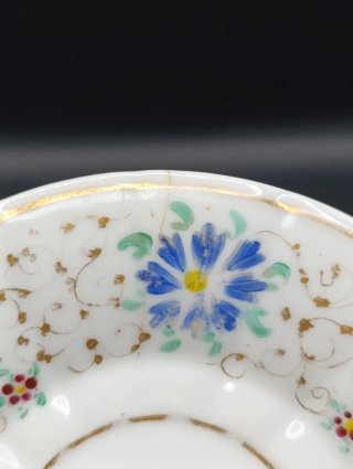 Tazón y plato antiguo porcelana de Pasajes