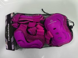 Protecciones para patinaje moradas/rosa