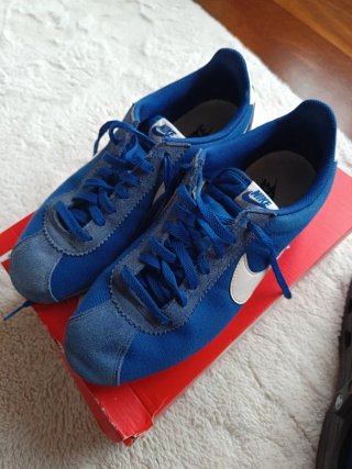 Zapatillas Nike Cortez Nylon Azul y Blanco