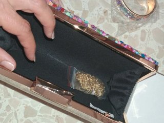 Cartera de Fiesta Multicolor y brazaleta