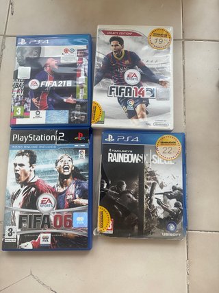 Lote 4 Videojuegos PS4/PS2: FIFA 21, 14, 06 y Rain