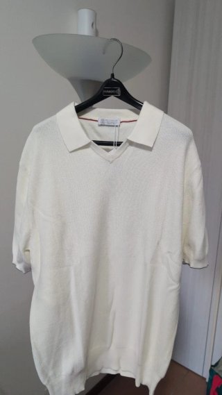 Polo Brunello Cucinelli bianca taglia k originale