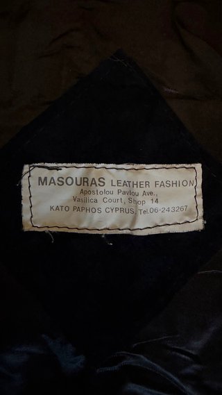 Giacca in pelle scamosciata blu scuro taglia L