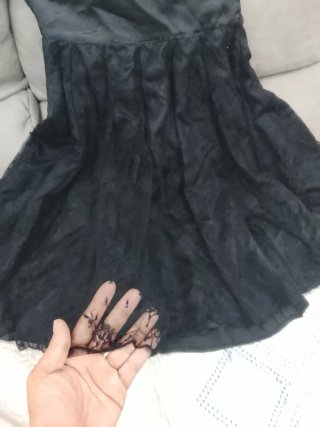 Vestido de encaje con guantes talla única