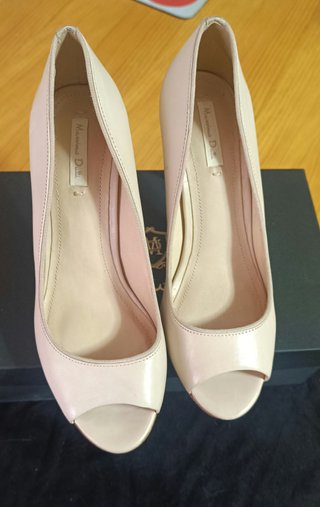 Zapatos Massimo Dutti Tacón Fino Beige Talla 37