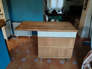 Isla de cocina encimera roble macizo Ikea
