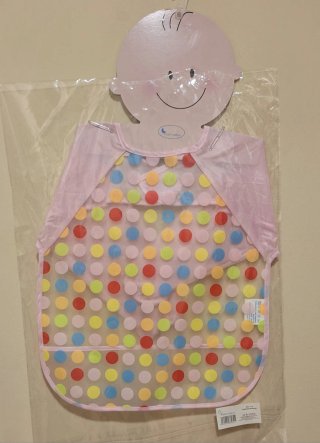 Babero de Manga Larga con Estampado de Lunares