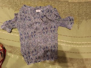 Blusa Berenice mujer manga corta botones brillo XS