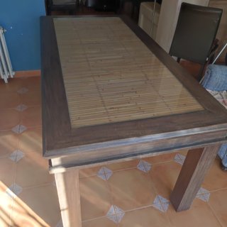 Mesa Comedor Madera y Bambú
