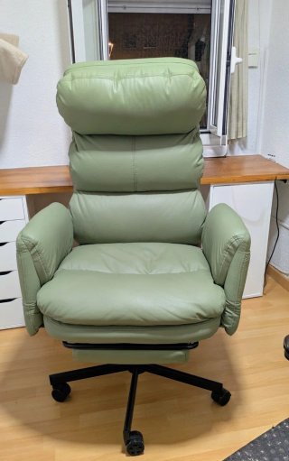 Silla/Sillón Reclinable con Reposapiés (verde)