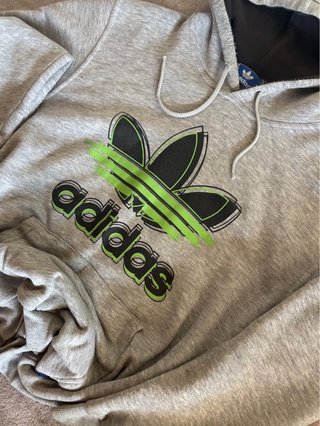 Vintage Adidas Grey Graphic Hoodie