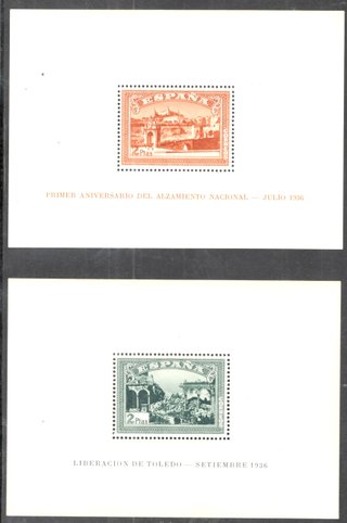 2 Sellos España 1936 Alzamiento Nacional