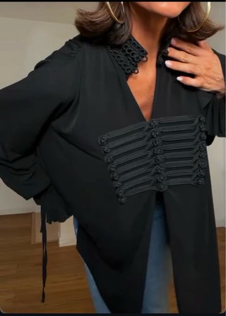 Blusa Oversize Zara Negra Talla L