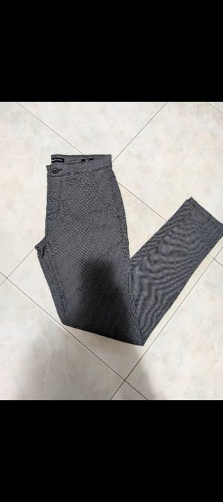 Pantaloni Chino Uomo Grigio Fantasia