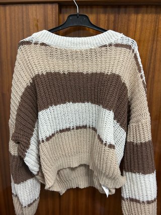 Jersey Shein Rayas Beige y Marrón Talla Única