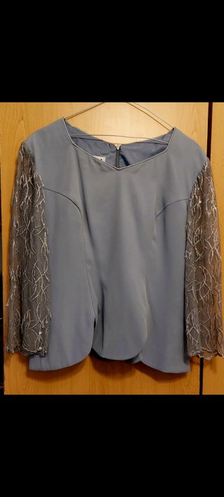 Traje de fiesta 2 piezas azul y plata