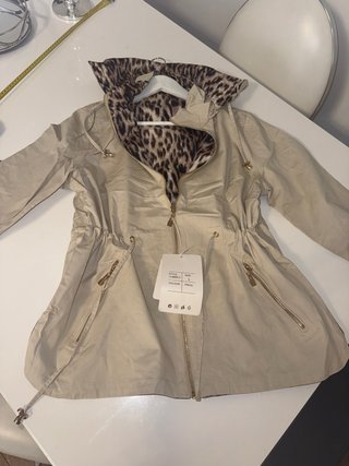 Chaqueta Reversible Animal Print Beige Talla L