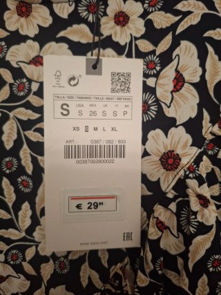 Vestido Mini Zara Estampado Talla S