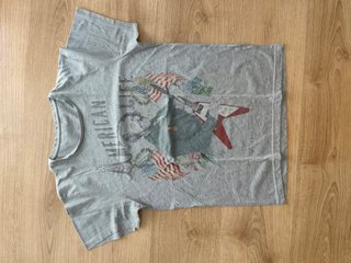 T-shirt Pull&Bear Cinzenta Estampado American