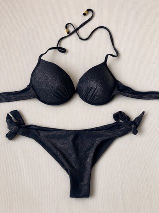 Bikini Negro con Purpurina
