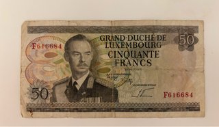 Billete 50 Francos Luxemburgo 1972