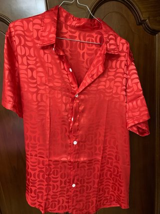 Camisa Estampada Roja Talla S