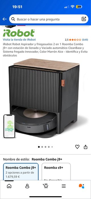 Robot Aspirador Roomba con Base