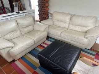 Conjunto de Sofás de Piel 3-2 plazas