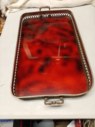 Bandeja Vintage Roja con Asas