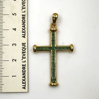 Cruz oro 18k y esmeraldas