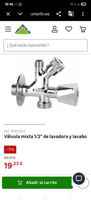Lote 5 Grifos escuadra combinada 1/2
