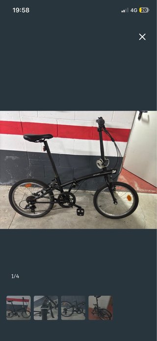 Bicicleta plegable Decathlon Negra