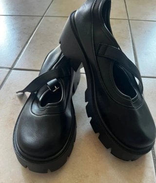 Zapatos Mary Jane negros plataforma