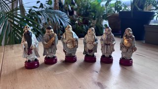Set de 6 Figuras de porcelana Chinos de la suerte