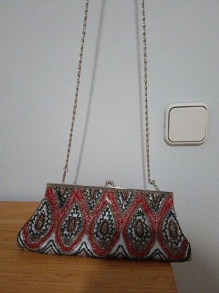 Bolso fiesta pedrería y raso