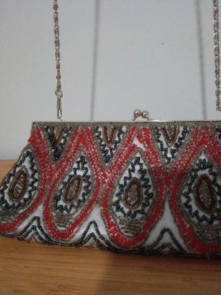 Bolso fiesta pedrería y raso