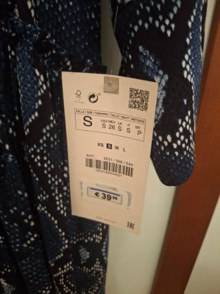 Vestido Estampado Serpiente Azul Zara