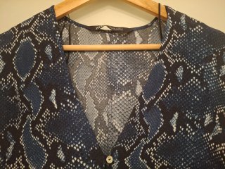 Vestido Estampado Serpiente Azul Zara
