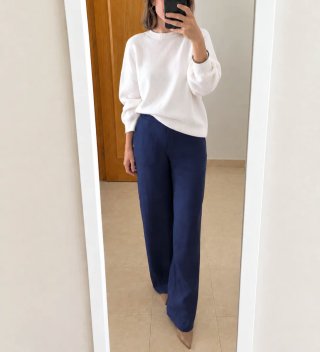 Pantalón Acampanado Azul Zara