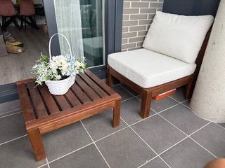 Sillón y mesa modular de terraza