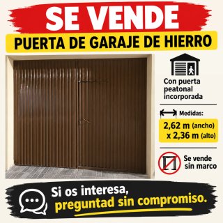 Puerta Garaje Hierro con Puerta Peatonal