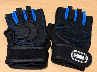 Guantes Gimnasio Fitness SX Negros y Azules