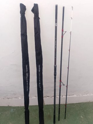 3 Cañas de Pesca Daiwa Emblem Surf 33 híbridas.