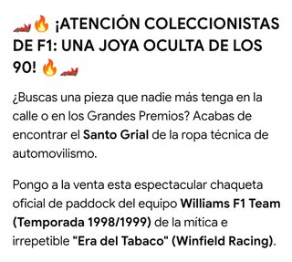 Chaqueta Fórmula 1 Winfield Roja