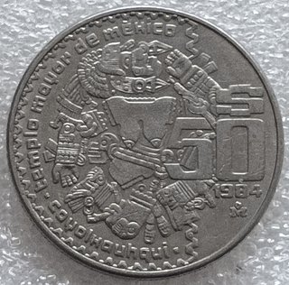 Moneda 50 Pesos México 1984 Coyolxauhqui