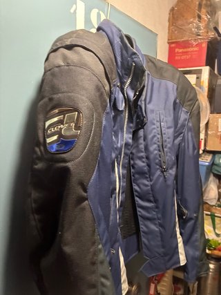 Chaqueta de Moto Clover Azul y Negra