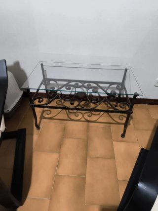 Mesa de centro hierro y vidrio