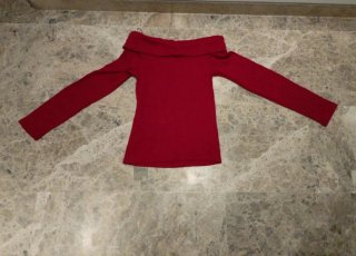Jersey Stradivarius Cuello Bardot Rojo