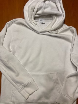 Sudadera con capucha blanca Bershka